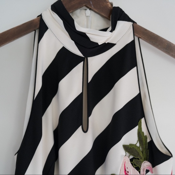 Karen Millen Sleeveless Floral Striped Midi Dress - Picture 4 of 7